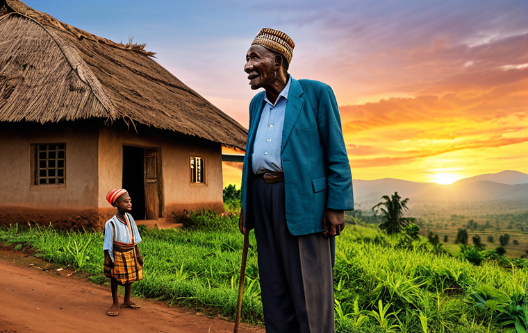 르완다의 문학과 시 - **口承文学の語り部**

    ルワンダの伝統的な村で、老人が子供たちに物語を語っている。老人は伝統的な衣装を身に着け、表情豊かに物語を語っている。子供たちは興味津々に老人の話に聞き入っている。背...