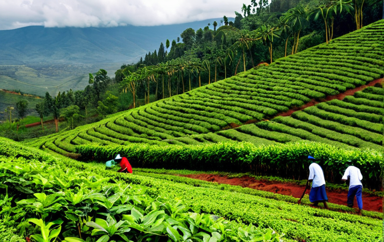 르완다에서의 로컬 투어 - **Vibrant Rwandan Market Scene:** A bustling marketplace in Kigali, Rwanda. Focus on the colorful di...