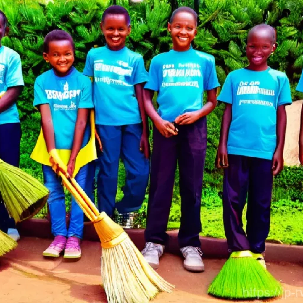 르완다의 빈곤 감소 프로그램 - **"Umuganda: Community in Action"**
    A vibrant, wide-angle shot of a diverse group of Rwandan cit...