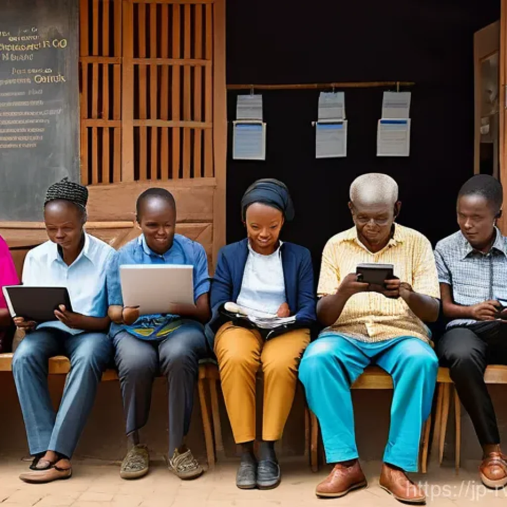 르완다의 주요 공공 서비스 - **Prompt:** A diverse group of Rwandan citizens, encompassing young adults, middle-aged individuals,...