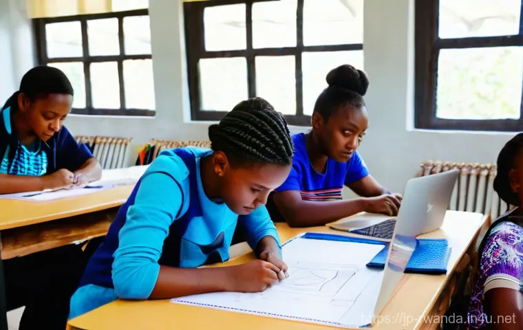 르완다의 직업 교육 - Prompt 1: Aspiring Digital Artisans in a Rwandan Vocational Workshop**