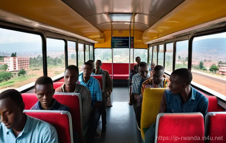 르완다에서의 대중교통 이용법 - **Vibrant Kigali Moto-Taxi Scene (Daytime)**
    A dynamic, medium shot capturing a traveler riding ...