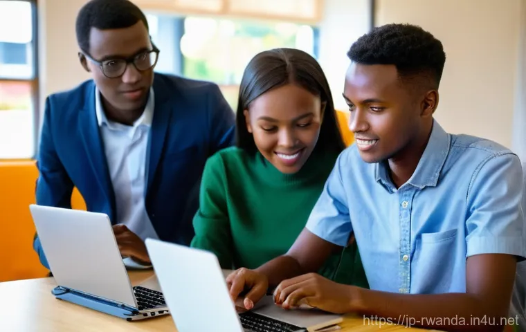 르완다의 공공 서비스 - Inside a simple yet impeccably clean rural clinic in Rwanda, a compassionate female healthcare worke...