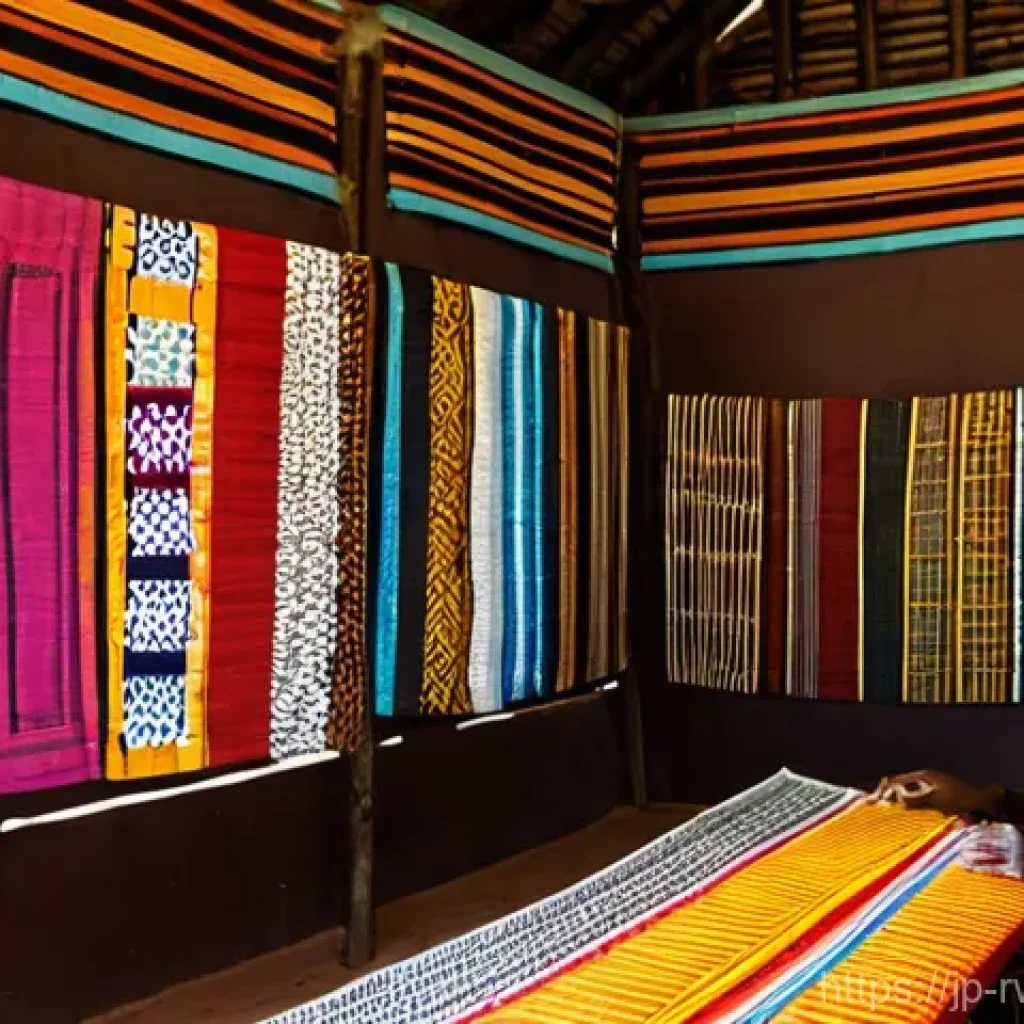 르완다 전통 직물 박물관 - **Prompt: "The Heart of Rwanda's Craftsmanship"**
    A captivating interior shot of the Rwanda Trad...