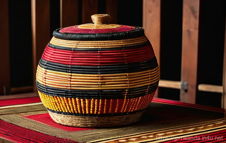 르완다 전통 직물 박물관 - **Prompt: "The Heart of Rwanda's Craftsmanship"**
    A captivating interior shot of the Rwanda Trad...