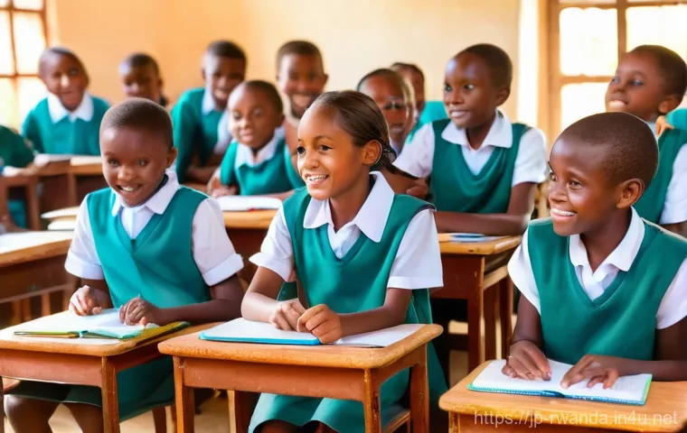 르완다의 주요 교육 프로그램 - Image Prompt 1: Digital Learning in a Rwandan Classroom**