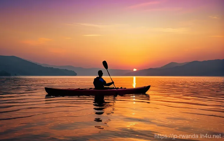 르완다의 주요 리조트 - **A breathtaking, vibrant sunrise paints the vast, golden savannah of Akagera National Park in Rwand...