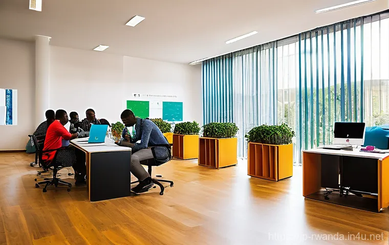 르완다의 창업 생태계 - **Prompt 1: Vibrant Rwandan Tech Innovation Hub**
    "A bustling, modern tech innovation hub in Kig...