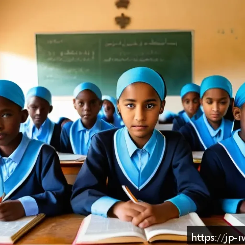 르완다의 주요 종교 학교 - A vibrant classroom scene in a Rwandan religious school showing diverse students wearing modest scho...