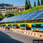 르완다와 남아프리카공화국 비교 - A vibrant street scene in Kigali, Rwanda’s capital, showcasing a modern smart city environment with ...